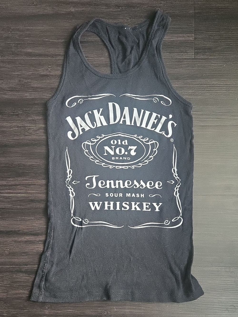 Jack Daniels Black Women's Racerback Tank with White Logo